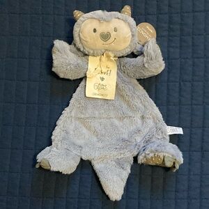 DEMDACO Growl Pal Flat Blankie Lovey Blue Indigo Rattle NWT